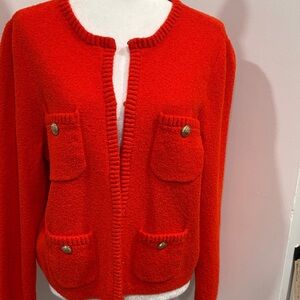 Rachel Zoe Bold Orange Knit Cardigan
